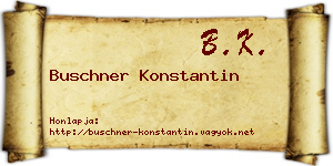 Buschner Konstantin névjegykártya